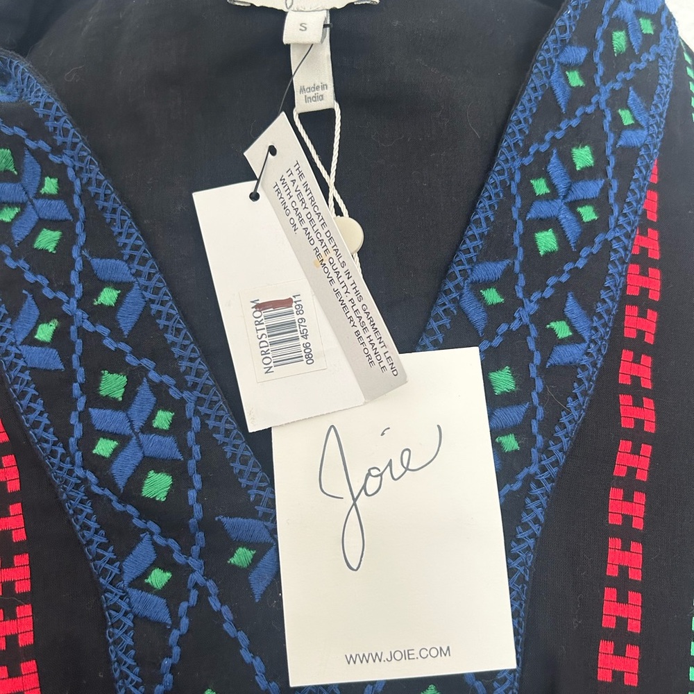 Joie Black Embroidered Top